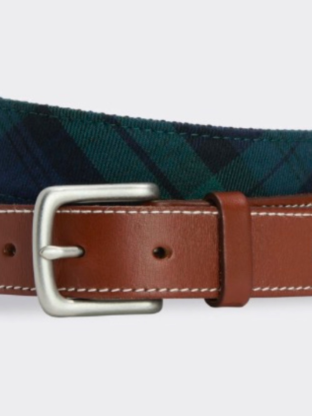 Vineyard Vines Blackwatch Plaid Canvas Club Belt, Size 32, NWOT